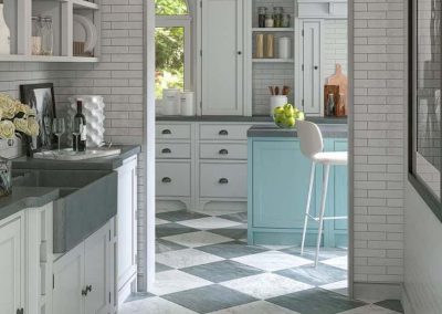 Classic Checkerboard Marble Tile Floor in Elegant Kitchen | Tiles Gone Wild Newburyport MA